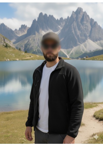 Unisex Outdoor Tam Fermuarlı Yüksek Yaka Polar Ceket Üst / Sıcak Tutan Outdoor Üst