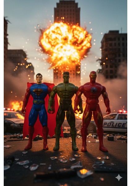 Süper Kahramanlar Superman - Hulk - Spiderman