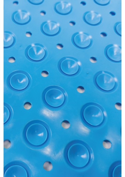 Dikdörtgen Delikli Kabartma Silikon Kaydırmaz Taban Duşakabin ve Banyo Matı (MAVI)(66X36) fırsatları