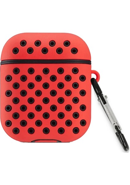 Buğz Airpods 2 (2.nesil) Spor Delikli Kılıf - Kırmızı-Siyah