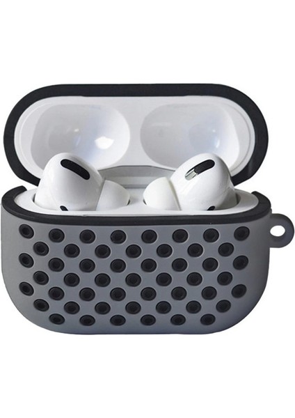 Buğz Airpods Pro 2 (2.nesil) Spor Delikli Kılıf - Gri-Siyah