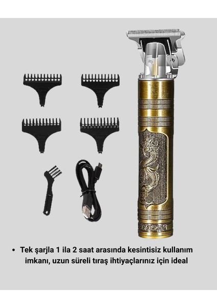 Profesyonel Çizik Tıraş Makinesi – T Çelik Bıçaklı 120 Dakika Şarjlı Kullanım 3 Başlık fırsatları