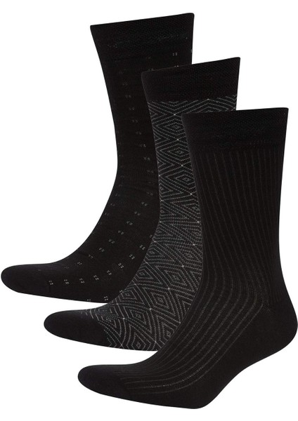 Erkek Dikişsiz 3'lü Bambu Uzun Çorap C6679AXNS