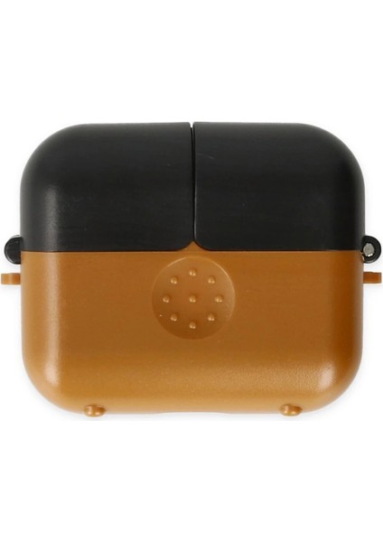 Buğz Airpods 3 (3.nesil) Basmalı Kılıf - Kahverengi-Siyah