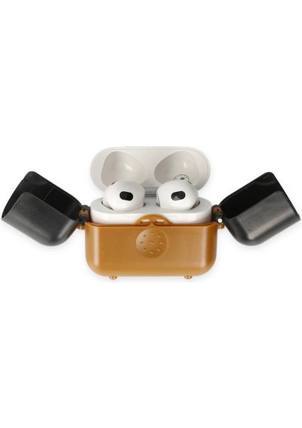 Buğz Airpods 3 (3.nesil) Basmalı Kılıf - Kahverengi-Siyah modelleri