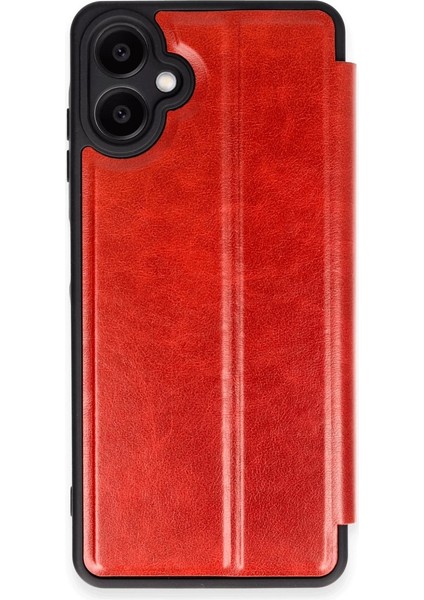 Buğz Samsung Galaxy A06 Kılıf Flip Cover - Kırmızı