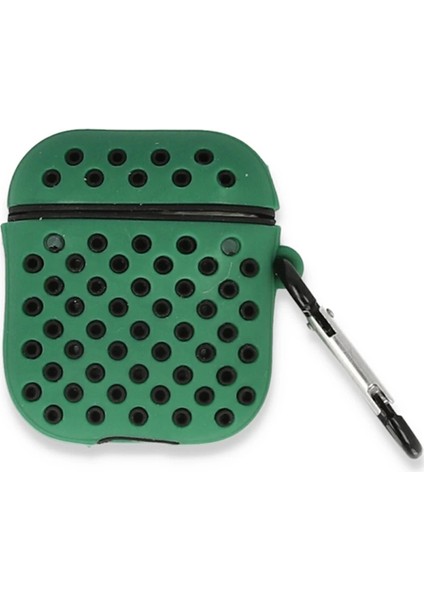 Buğz Airpods 2 (2.nesil) Spor Delikli Kılıf - Yeşil-Siyah