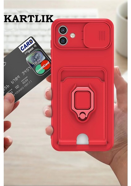 Buğz Samsung Galaxy A05 Kılıf Zuma Kartvizitli Yüzüklü Silikon - Pembe fırsatları