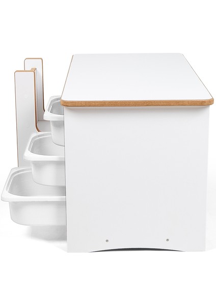 3 Çekmeceli Çocuk Etkinlik Masası - Beyaz Mdf - Beyaz Çekmeceli - 18MM 1.sınıf Mdf modelleri