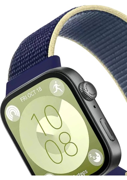 Huawei Fit 4 Hasırlı Cırtcırtlı Kordon - SARI-LACIVERT-(5796) fiyatları