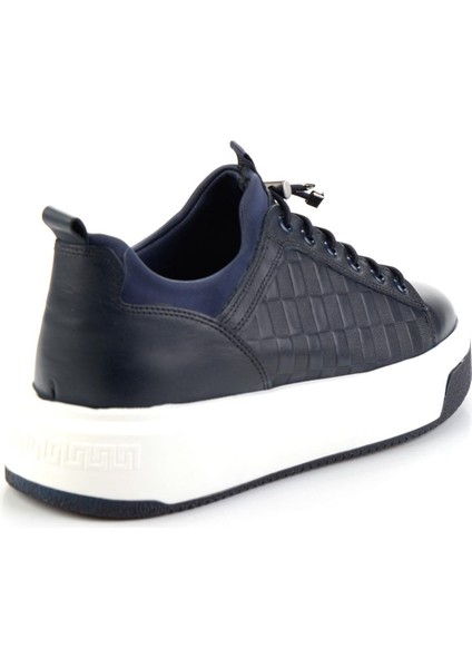 Lacivert Hakiki Deri Erkek Sneaker E01401021343 modelleri