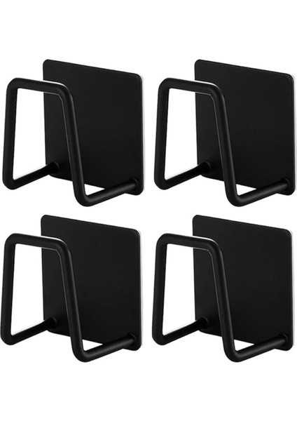 Dilan Store 4 Adet Siyah Çelik Bulaşık Sünger Tutucu Bulaşık Süngeri Tutacağı 3 M Askı Yapışkanlı D-1