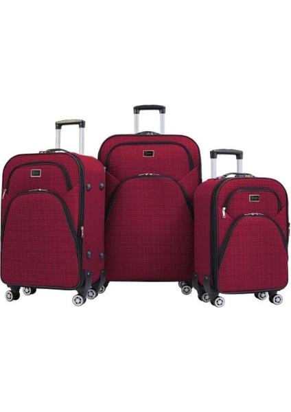 3'lü Valiz Seti 4 Teker Kumaş Valiz Lüx