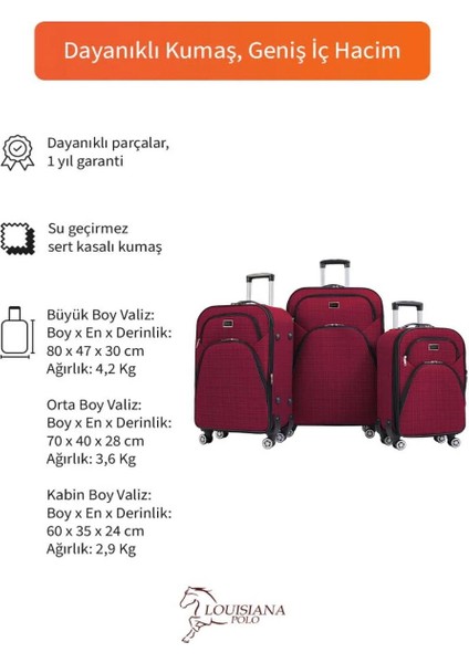 3'lü Valiz Seti 4 Teker Kumaş Valiz Lüx fiyatları