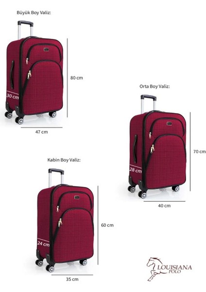 3'lü Valiz Seti 4 Teker Kumaş Valiz Lüx modelleri