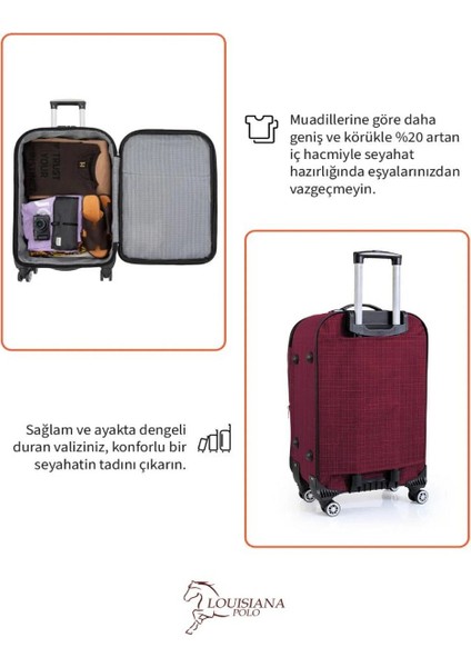 3'lü Valiz Seti 4 Teker Kumaş Valiz Lüx