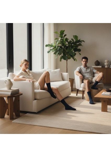 Gost Liria- 5’li Siyah Ribanalı Unisex Soket Çorap