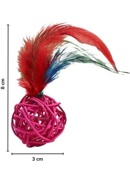 2li Rattan Renkli Peluş Tüy Kedi Köpek Oyuncak Yakalama Çiğneme Çıngıraklı Top Oyuncağı fırsatları