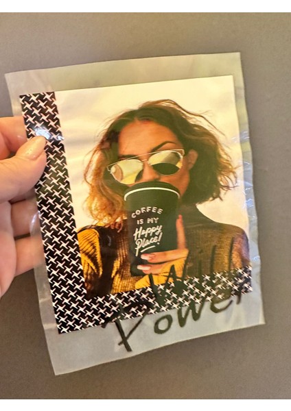 Ütü Ile Yapışan Kız Görsel Transfer Baskı Arma 14X13 cm