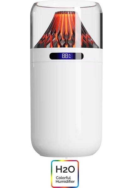 Şarj Edilebilir LED Işıklı Ultrasonik Hava Nemlendirici Volkanik Model Buhurdanlık Ev ve Araç Için