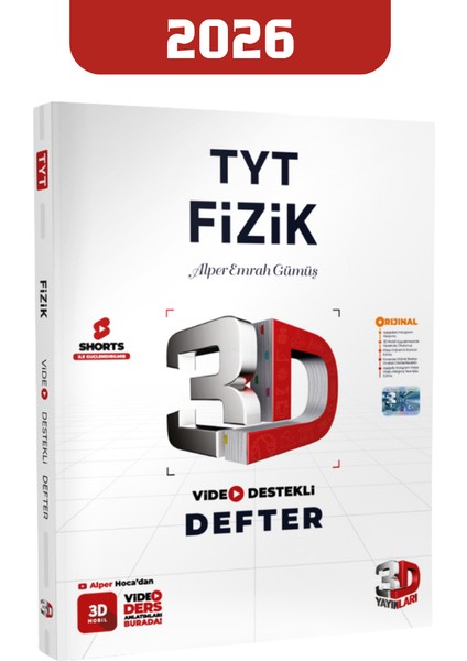 3D Tyt Fizik Video Destekli Defter