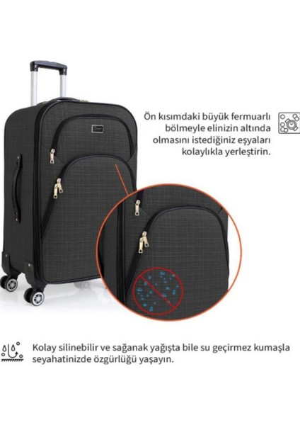 3'lü Valiz Seti 4 Teker Kumaş Valiz Lüx fiyatları