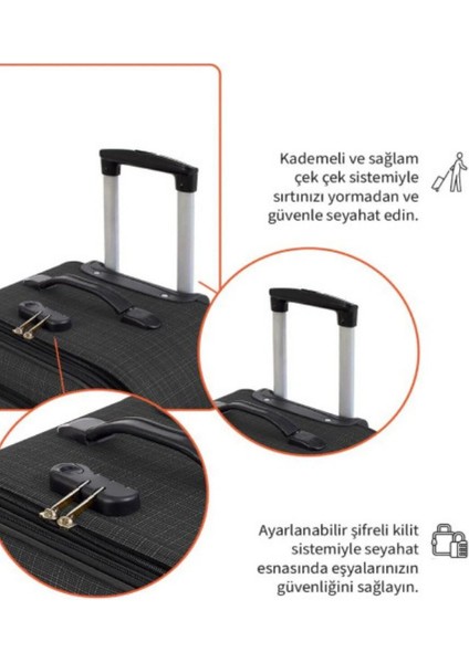 3'lü Valiz Seti 4 Teker Kumaş Valiz Lüx fırsatları
