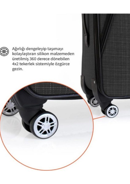 3'lü Valiz Seti 4 Teker Kumaş Valiz Lüx indirimleri