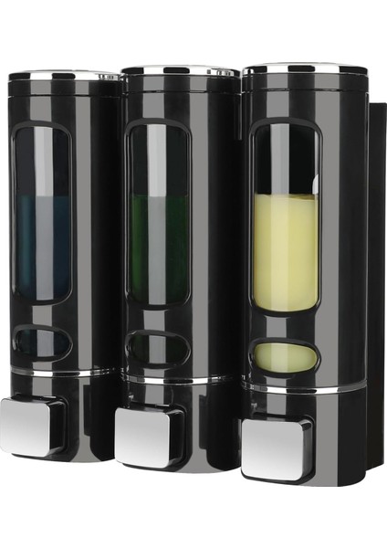 Dln Shop 3 Adet Siyah 400 ml Duvara Monte Manuel Sabunluk Banyo , Mutfak El Sıvı Şampuan Duş Jeli D-52