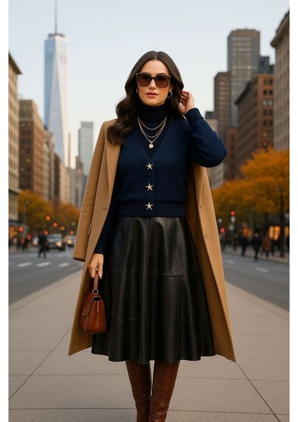 Kadın Yıldız Düğmeli Triko Hırka fiyatları