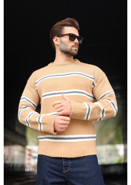 Camel Çizgili Triko Erkek Kazak E7457 fiyatları