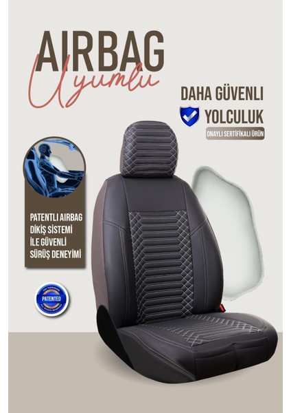 Ford Focus 4 Uyumlu Deri Oto Koltuk Kılıfı 5 Li Tam Set Revo Füme