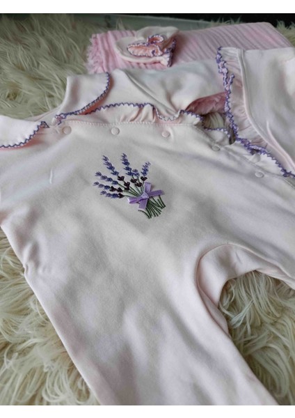 %100 Pamuklu Kız Bebek Pembe Tulum Şapka ve Eldiven Takımı modelleri