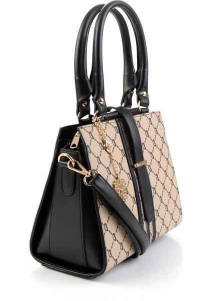 Bej 1 Siyah Kadın El Çantası C06650266651 modelleri