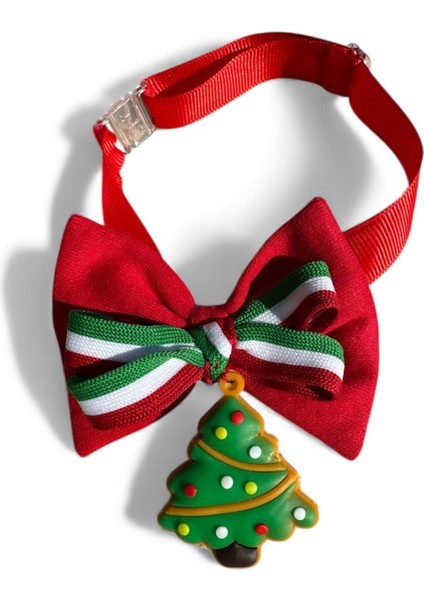 Yılbaşı Ağacı Küçük Irk Köpek Papyon Tasması | Kırmızı Fiyonk Boyun Aksesuarı | Noel Temalı Köpek Süsü fiyatları