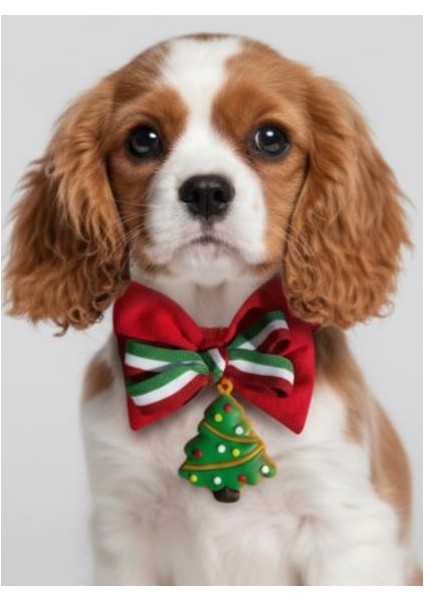 Yılbaşı Ağacı Küçük Irk Köpek Papyon Tasması | Kırmızı Fiyonk Boyun Aksesuarı | Noel Temalı Köpek Süsü modelleri