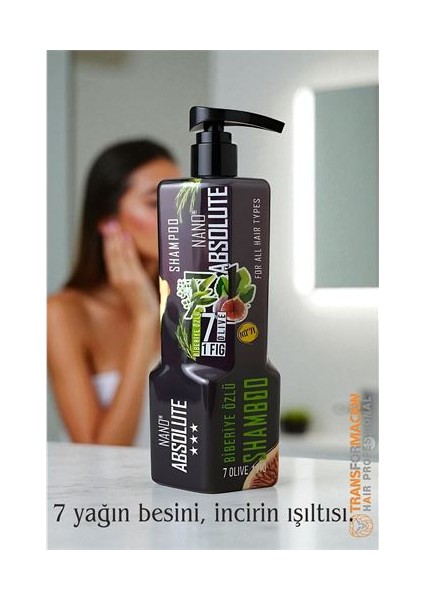 Hsnet Profesyonel Nano Absolute Şampuan – 7 Zeytinyağı & Incir Özlü 1000 ml
