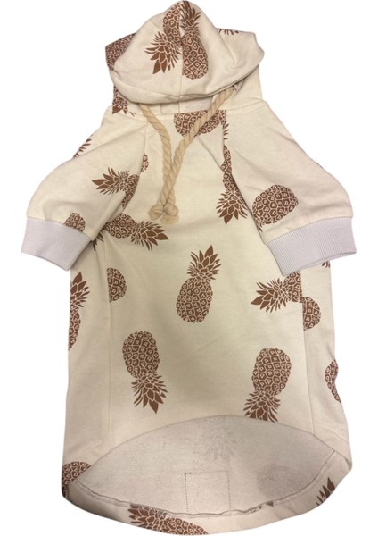 Beyaz-Ananas Detaylı Kapüşonlu Köpek Sweatshirtü 2xl | Şık ve Rahat Köpek Hoodie fiyatları