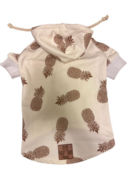 Beyaz-Ananas Detaylı Kapüşonlu Köpek Sweatshirtü 2xl | Şık ve Rahat Köpek Hoodie modelleri