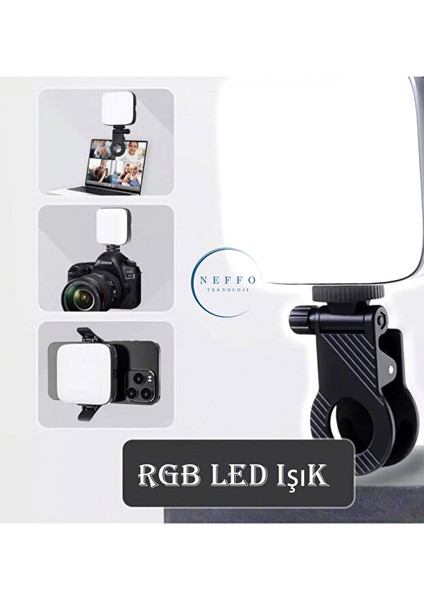 Rgb LED Işık Fotoğrafçılık, Canlı Yayın ve Video Çekimleri Cep Telefonları ve Fotoğraf Makine Uyumlu