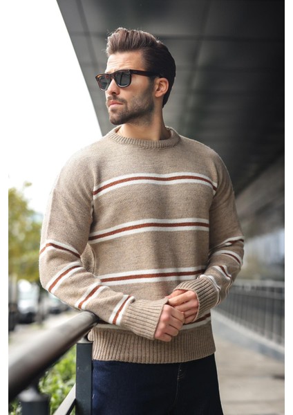 Vizon Çizgili Triko Erkek Kazak E7457 fiyatları