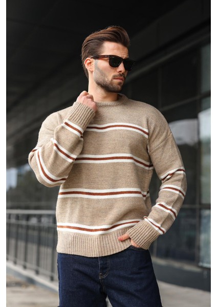Vizon Çizgili Triko Erkek Kazak E7457 fırsatları
