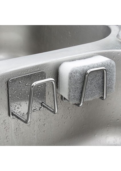 Dilan Store Yapışkanlı Paslanmaz Çelik Bulaşık Sünger Tutucu Bulaşık Süngeri Tutacağı Askı 2 Adet D-1 indirimleri