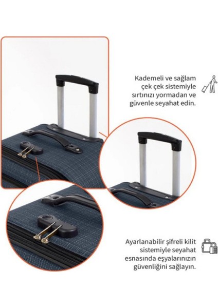 3'lü Valiz Seti 4 Teker Kumaş Valiz Lüx indirimleri
