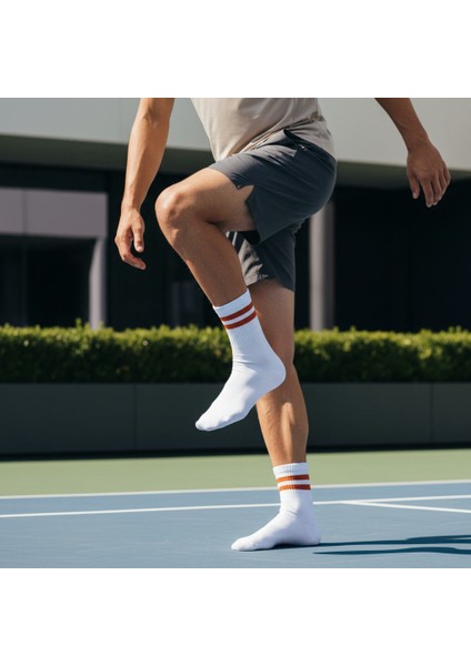 Gost Liria -5’li Beyaz Ribanalı Tenis Ünisex Çemberli Çorap
