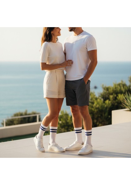 Gost Liria -5’li Beyaz Ribanalı Tenis Ünisex Çemberli Çorap