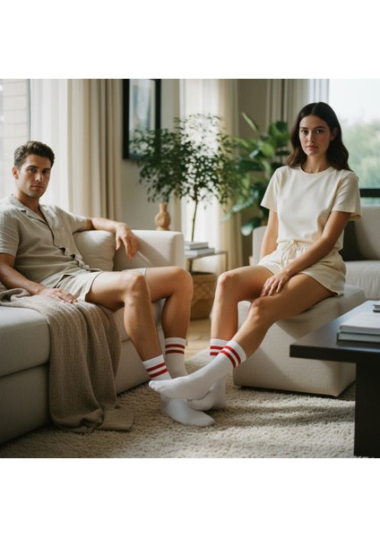 Gost Liria -5’li Beyaz Ribanalı Tenis Ünisex Çemberli Çorap