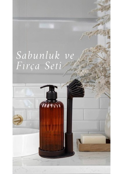 Dln Shop Sıvı Sabunluk Yumuşak Silikon Fırçalı Set - Çamaşır Suyu - Amber Şişe 500 ml D-166 modelleri