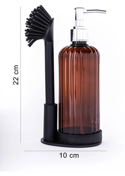 Dln Shop Sıvı Sabunluk Yumuşak Silikon Fırçalı Set - Çamaşır Suyu - Amber Şişe 500 ml D-166 fırsatları
