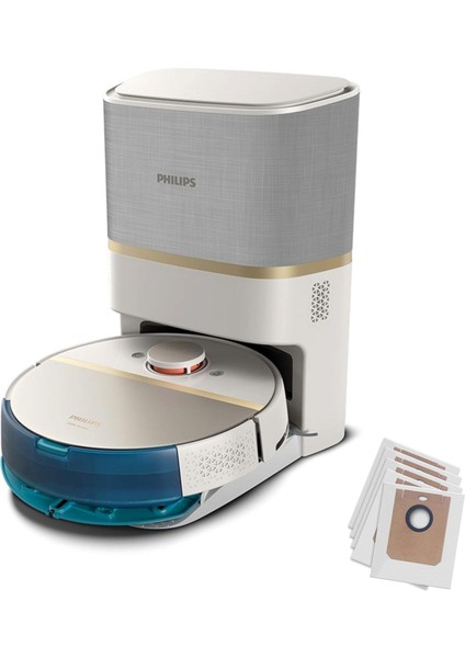 Sesli Uyarı ve Sesli Kontrol Homerun 7100 Serisi Islak Kuru Moplu Toz Toplama Istasyonlu Robot Süpürge Yedek Toz Torbalı